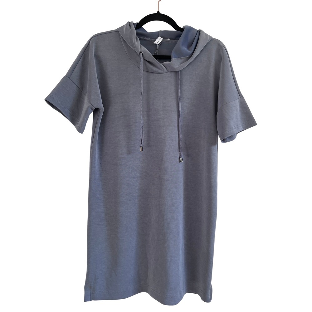 Cable & Gauge Women's Gray Short Sleeve Hoodie Dress Casual‎ Comfy - READ